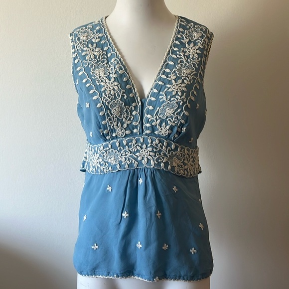 Plenty Embroidered Viscose Top Size 6 - Picture 1 of 10